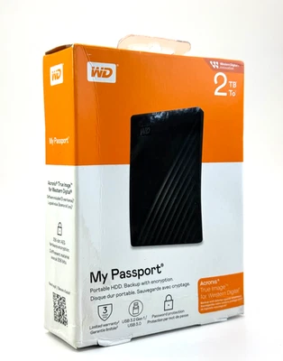 Western Digital My Passport 2TB Portable External Hard Drive Distressed Box New - Image 1 of 4