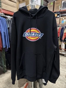 Dickies Big Logo Black Hoodie Hooded Sweatshirt Mens Size XXL - NWT! SHIPS FREE! - Picture 1 of 5