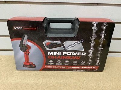 Mini motosierra eléctrica Wood Ranger de 4" con batería de 24 V y cargador en estuche rígido nueva en caja Foto 1 de 4