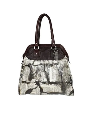 Bolso de Hombro John Galliano Gaceta Periódico Efecto Quemado Grande Bolso de Mano De Colección Foto 1 de 4