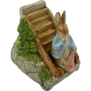 Schmid Peter Rabbit Ceramic Figurine Music Box Decorative 1970s Fully Working - Picture 1 of 22