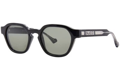 Gucci GG1730S 001 Sunglasses Men's Black/Crystal/Grey Lenses Square Shape 50mm — 第 1/4 张图片
