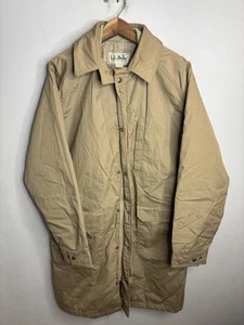 Vintage LL Bean Jacke Herren Medium hellbraun Feldmantel Canvas Wolle gefüttert 80er - Bild 1 von 7