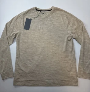 Camicia VRST lana merino girocollo manica lunga marrone pietra cava erica uomo grande nuova - Foto 1 di 9