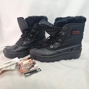 Sorel View 8 Inch Women's Waterproof Winter Boots Size 7 Black Snow Liner - Picture 1 of 13