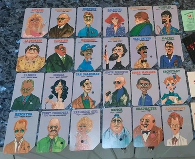 LOT of (24) 1987 Pressman Lie Detector Board Game Character Cards - Image 1 of 4