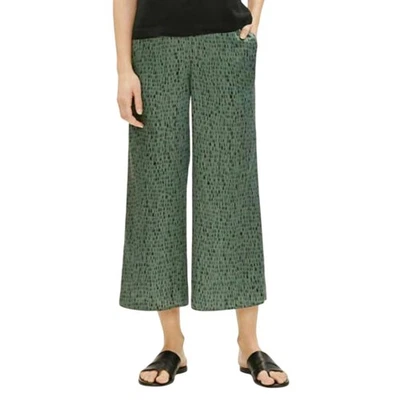 Брюки Eileen Fisher Nori из шелка и органического хлопка укороченные широкие штанины зеленые размер M  - Изображение 1 из 4