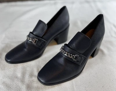 Jones New York Shoes Womens Size 8 Black Gallady Block Heel Chain Loafer Slip On - Image 1 of 4