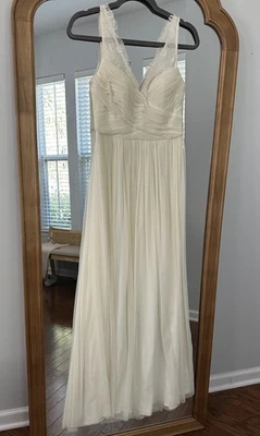 BHLDN Anthropologie hitherto cream/ivory/ off white soft tule gown - Image 1 of 4