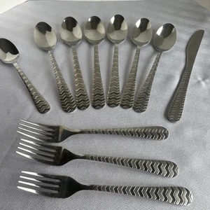 Cambridge Silber Berkshire Sand Zick Zack Edelstahl Besteck Set 11 Teile - Bild 1 von 10