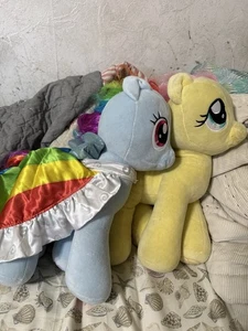 Build-A-Bear My Little Pony 16” RAINBOW DASH & FLUTTERSHY Sparkle BAB Plush - Picture 1 of 11