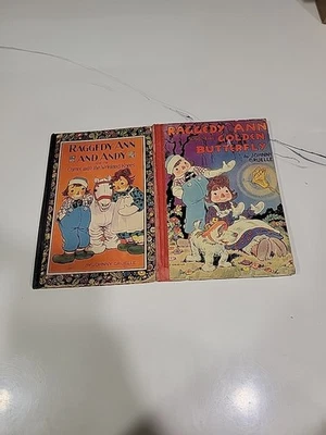 Lot Raggedy Ann Camel With Wrinkled Knees 1924, Golden Butterfly 1940 Gruelle B8 - Image 1 of 4