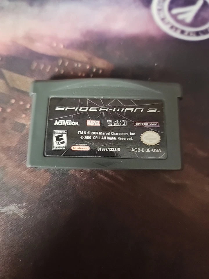 Nintendo Game Boy Advance Spider-Man 3 Authentic Tested Working GBA Gameboy - Image 1 of 2