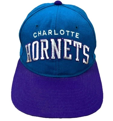 Vintage Charlotte Hornets Hat Cap Snap Back Starter Wool Spell Out Logo 90s Teal - Image 1 of 4