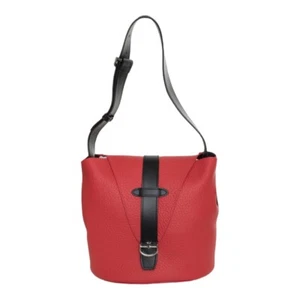 Lamarthe Sac Amore Women Leather Handbag Shoulder Bag Red Black Silver NEW - Picture 1 of 3