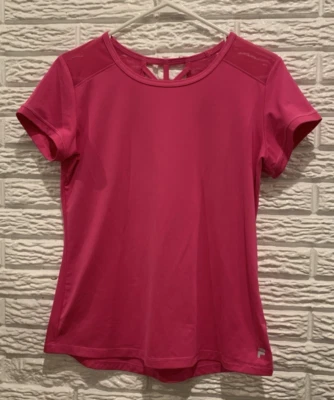 Camiseta Fila Sport Para Mujer Rosa Mediana Cuello Redondo Manga Corta Linda Espalda Foto 1 de 4