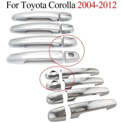 Pegatinas de tapa de cubierta de manija de puerta de auto cromadas ABS para Toyota Corolla 2004-2012 Foto 1 de 4