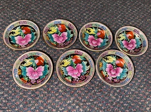 7 Vintage Millefleur Miniature Sauce Bowls Chen Lung Style Porcelain China 2.5" - Picture 1 of 6