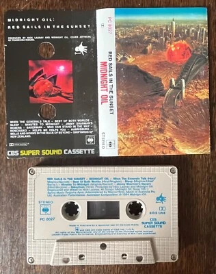 MIDNIGHT OIL Red Sails In The Sunset AUDIO CASSETTE TAPE 1984 Australia 1st Ed - Image 1 of 4