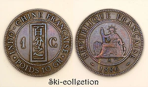 1 Hundredth 1886 A, French Indochina. Bronze - Picture 1 of 1