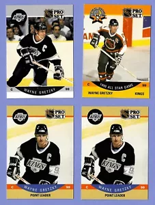 Wayne Gretzky 1990-91 Pro Set Lot (4, 3 Diff) HOF GOAT Oilers Kings NM-MT+ - Picture 1 of 2