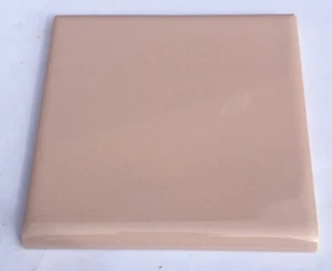4x4 Vintage Bullnose Tile in Peach/Coral -1 Piece- Surplus- 'Mid-State' - Picture 1 of 3