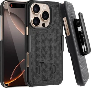 Funda de teléfono para iPhone 16 15 Pro Max 14 13 12 11 con clip para cinturón funda con soporte - Imagen 1 de 10