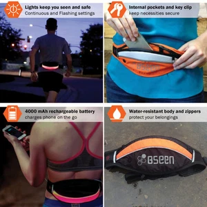 LED Rinonera Deportivo + 4000 mAh Power Bank Cargar su Móvil On The GO - Imagen 1 de 6