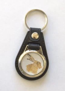 'BROWN HARE' WILDLIFE KEYRING - From Original Pencil Drawing By Joanne T Kell - Picture 1 of 2