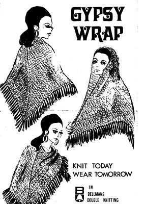 Lady Wrap Shawl Lace Stitch - Bellmans 23 - Vintage Knitting Pattern - PRINT - Image 1 of 2