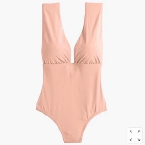 J. Crew Plunge V-Neck One Piece Swimsuit Dune Beige Sz 14 NWT - Picture 1 of 9