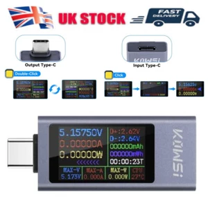 Type USB C Tester Power Meter 4-30V Digital Multimeter Voltage Current Tester - Picture 1 of 9