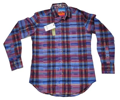 Camisa Robert Graham Manga Larga Para Hombre Talla XS Calce Clásico Botón Algodón $198 Foto 1 de 4