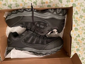 Skechers Men's Black Charcoal Cankton Steel Toe Athletic Shoe 77055 Size 11.5 - Picture 1 of 6