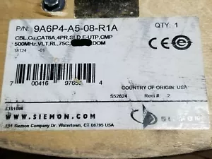 Siemon 9A6P4-A5-08 23/4P Cat6A Shielded Network Cable F/UTP 10G CMP Violet /50ft - Picture 1 of 12