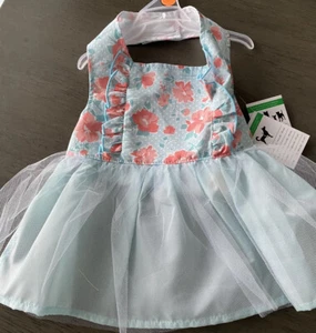 Vestido SIMPLEMENTE DOG AZUL FLORAL CON VOLANTE DELANTERO HALTER Cachorro/Perro XSMALL NUEVO CON ETIQUETAS - Imagen 1 de 3