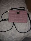 Betsey Johnson Crossbody Wristlet Black Quilted Cat Luv Betsey Mark On Front