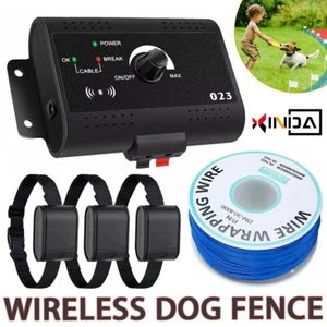 Wireless Pet Containment System 1/3 Collar Electric Boundary Invisible Dog Fence - Picture 1 of 19