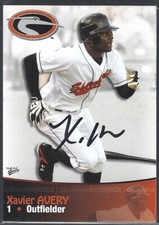 2009 Delmarva Shorebirds #1 Xavier Avery IP autograph signed card