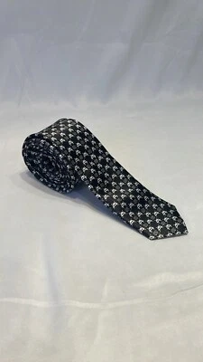 Corbata Negra Geek Corbata Delgada Gráfica Alien Space Invaders Monocromática Negra Blanca Foto 1 de 4