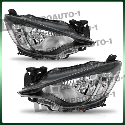 For 2016-2019 Toyota Yaris Yaris iA Sedan Black Headlights Halo Driver&Passenger - Image 1 of 4