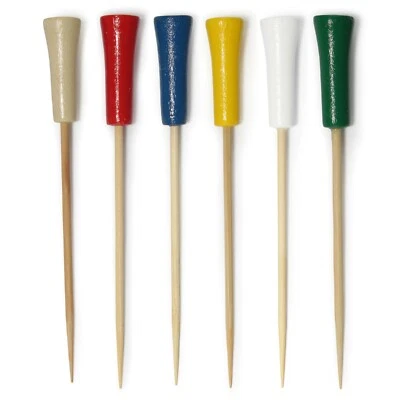 BambooMN - Decorative Bamboo Wood Golf Tee Cocktail Food and Drink Skewers Picks