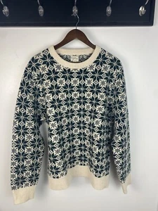 J Crew Large Pullover 100% Lammwolle Fair Isle Snowflake Nordic - Bild 1 von 6
