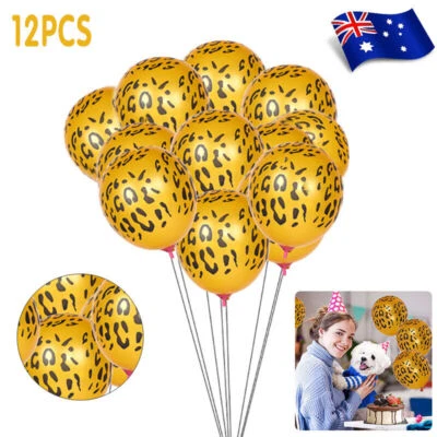 12PCS Leopard Spot Print Balloons Safari Zoo Jungle Farm Animal party decoration - image 1 of 4