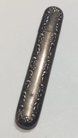 Antique Sterling Sewing Needle Case Holder No Monograms Cover