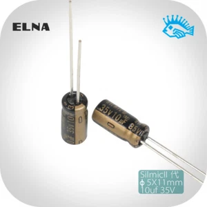 Condensador de audio 10uF 35V10uF SILMIC II RFS ELNA 5x11 mm pines de cobre - Imagen 1 de 2