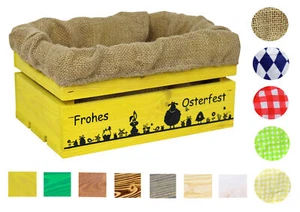 Holzkiste Ostern Druck Frohes Osterfest Hase Schaf versch. Farben Stoffeinlagen - Bild 1 von 7
