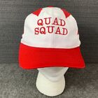 Quad Squad Baseball Hat Men&#39;s OSFA Red White Adjustable Strapback Kati Headwear