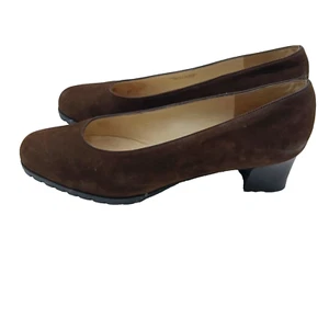 Bally Damenschuhe niedrige Absätze braune Wildleder-Slipper klassische Arbeit Damengröße 6E - Bild 1 von 8