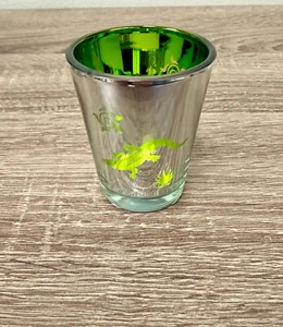 Green and Silver Alligator Shot Glass, Gator Shot glass - Picture 1 of 3